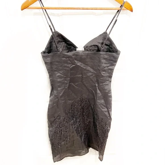 Naf Naf Black Slip Dress Sequin - Picture 4 of 8